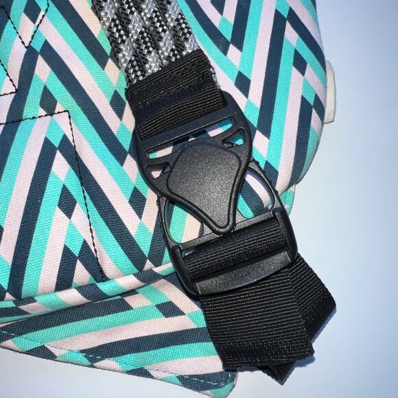 Kavu Rope Sling Bag Chevron 25th Anniversary Teal Pink Cotton Adjustable Strap - Picture 12 of 14